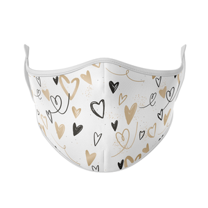 Gold Hearts Reusable Face Mask - Protect Styles