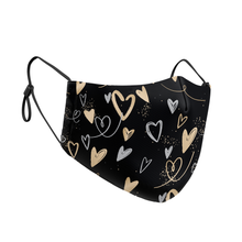 Load image into Gallery viewer, Gold Hearts Reusable Contour Masks - Protect Styles
