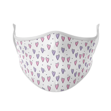 Load image into Gallery viewer, Pink &amp; Lilac Hearts Reusable Face Mask - Protect Styles
