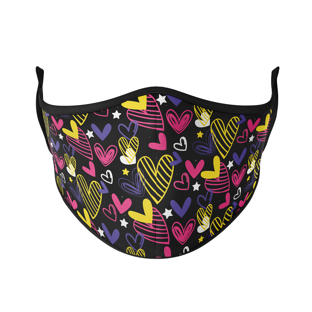 Doodle Hearts Reusable Face Mask - Protect Styles
