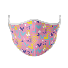 Load image into Gallery viewer, Doodle Hearts Reusable Face Mask - Protect Styles
