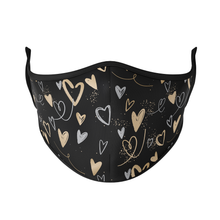 Load image into Gallery viewer, Gold Hearts Reusable Face Mask - Protect Styles

