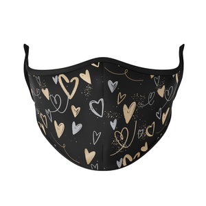 Gold Hearts Reusable Face Mask - Protect Styles