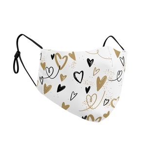 Gold Hearts Reusable Contour Masks - Protect Styles