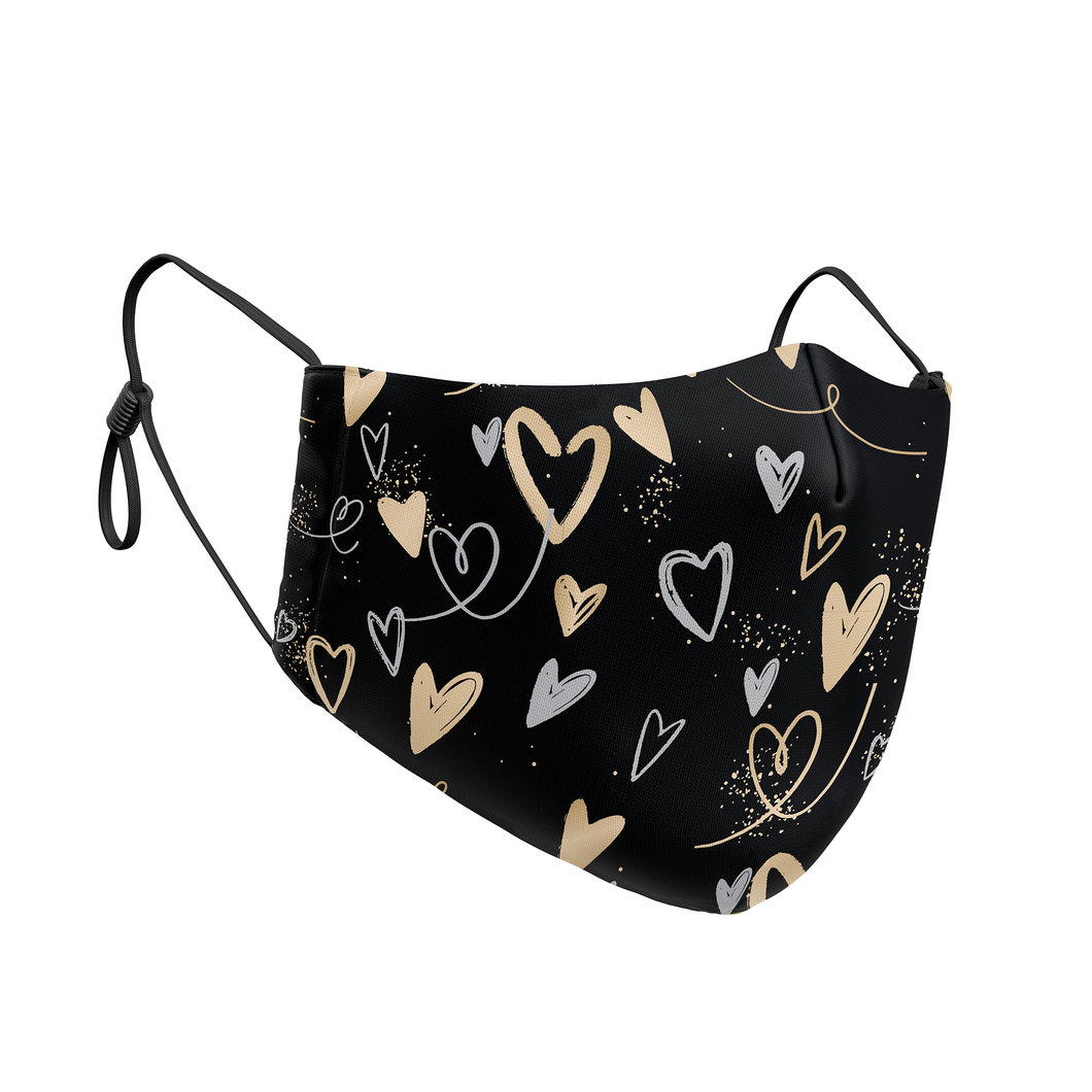 Gold Hearts Reusable Contour Masks - Protect Styles