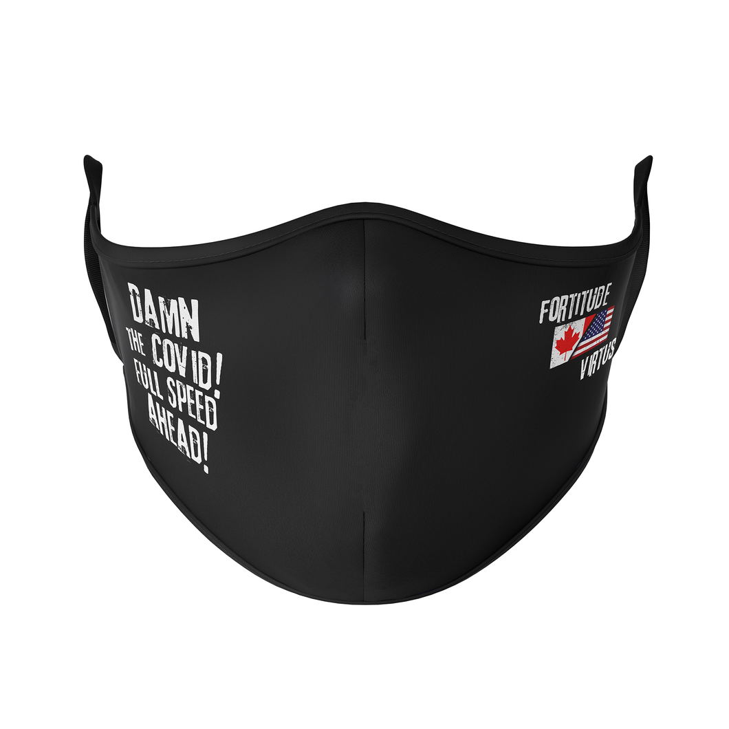Damn the Covid! Full Speed Ahead Canada and USA Flag Reusable Face Masks - Protect Styles
