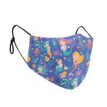 Load image into Gallery viewer, Mermaid Print Reusable Contour Masks - Protect Styles
