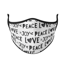 Load image into Gallery viewer, Peace Love Joy Reusable Face Masks - Protect Styles
