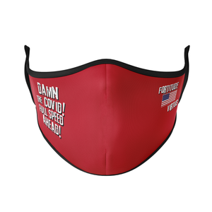 Damn the Covid! Full Speed Ahead USA Flag Reusable Face Masks - Protect Styles