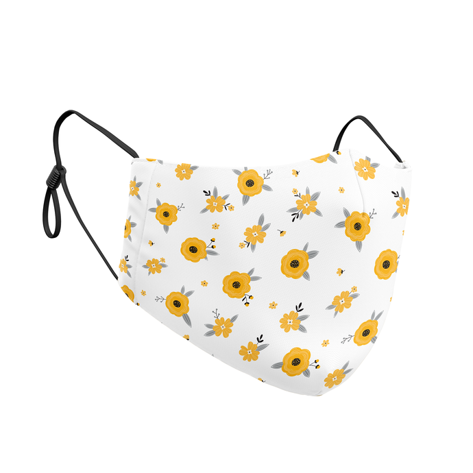 Yellow Flowers Reusable Contour Masks - Protect Styles